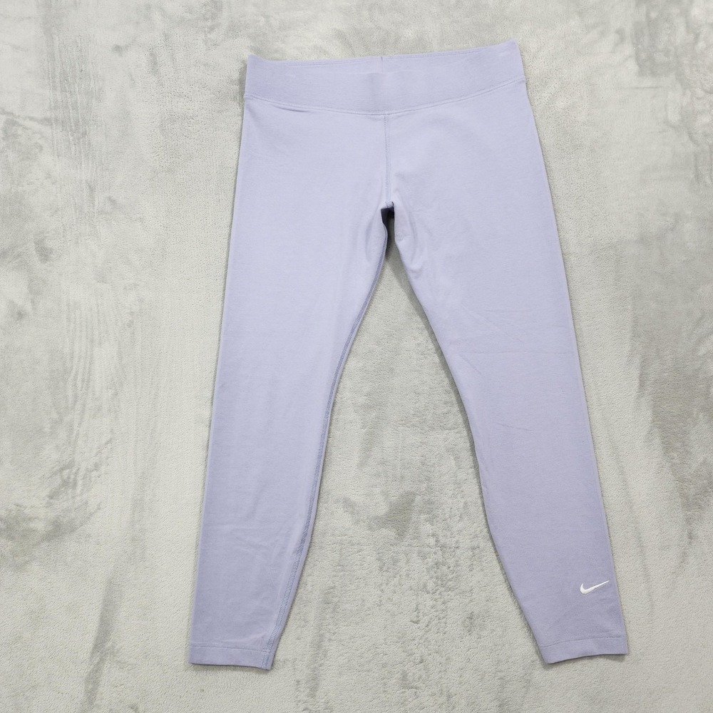 Nike Leggings Womens L Purple Essential Ankle 7/8 Mid Rise Stretch Yoga Casual